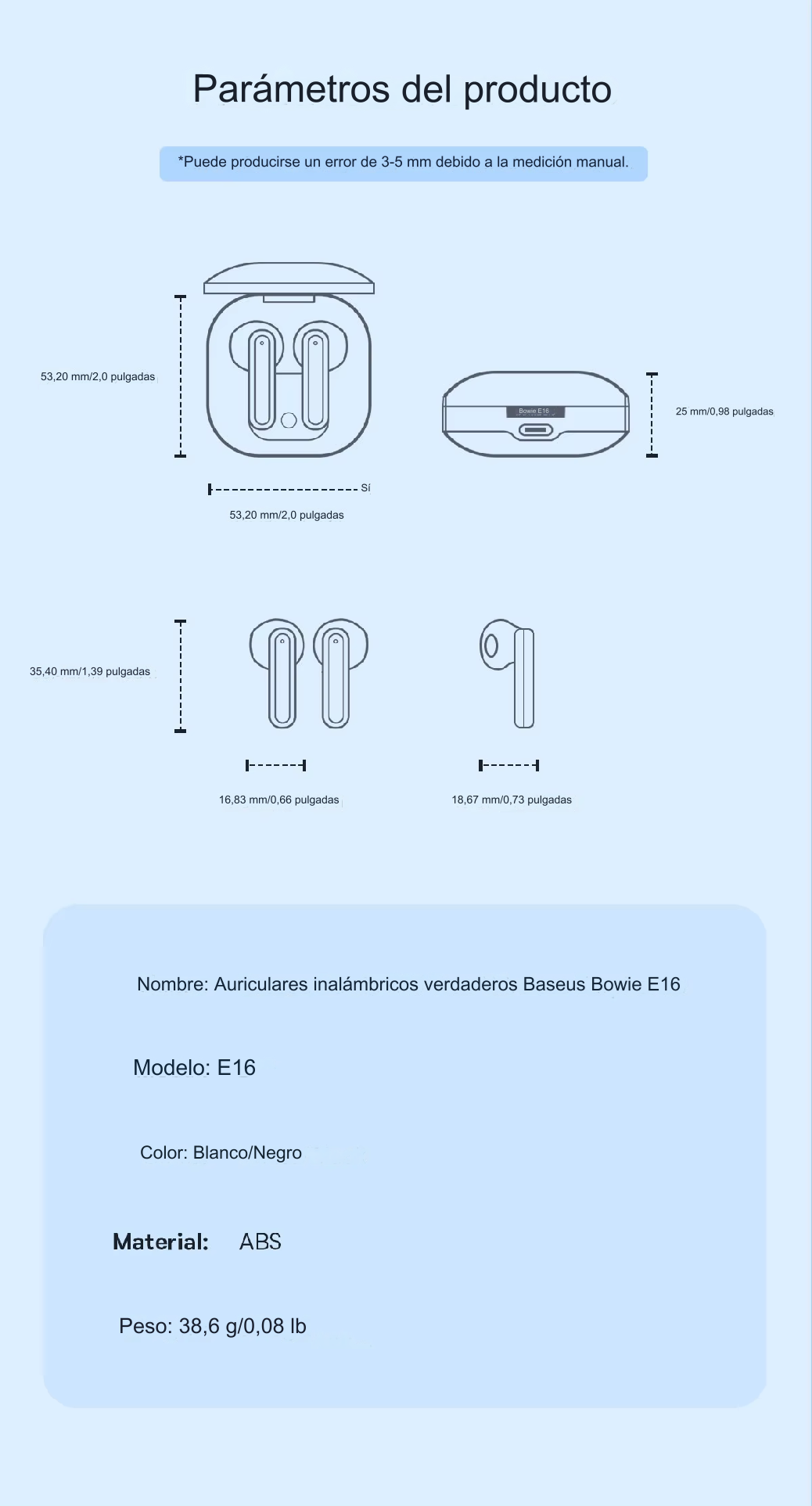 🛒 Auriculares Baseus Bowie E16 🎵 🔊 ¡28% DE DESCUENTO! ✨  30 horas de música, IPX4 Resistente al agua + ENVÍO GRATIS. ⏳ ¡OFERTA POR TIEMPO LIMITADO!